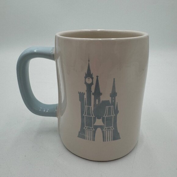 Rae Dunn X Disney A DREAM COME TRUE mug Rare white blue castle hard to find prin - Picture 2 of 3